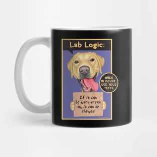 Cute labrador retriever dog with Yellow Labrador Holding Sign tee Mug